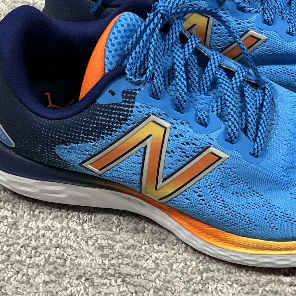 New Balance 680 Shoes Mens 7 Blue Athletic Running Sneakers Fresh Foam - Picture 2 of 9